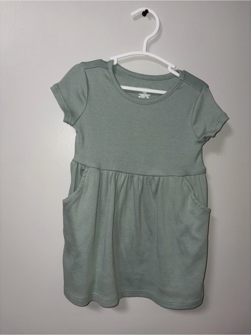 Garanimals Pale Green Ribbed Dress With Pockets Girls 18M